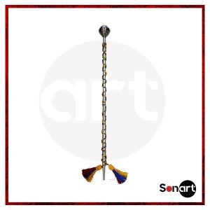 Bastón de Mando 110 cm Plateado con Encordado