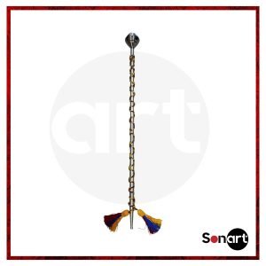 Bastón de Mando 90 cm Plateado con Encordado
