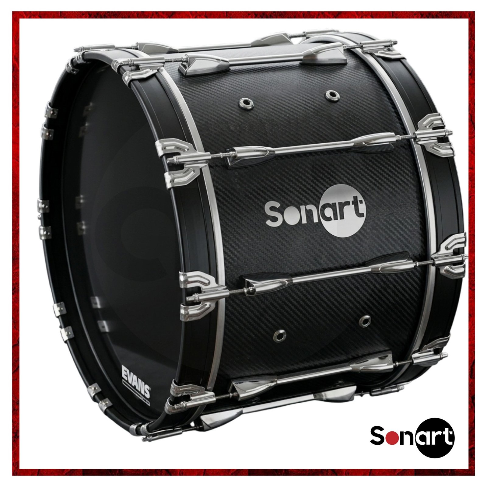Bombo Marching SONART 26" x 14" Fibra de Carbono