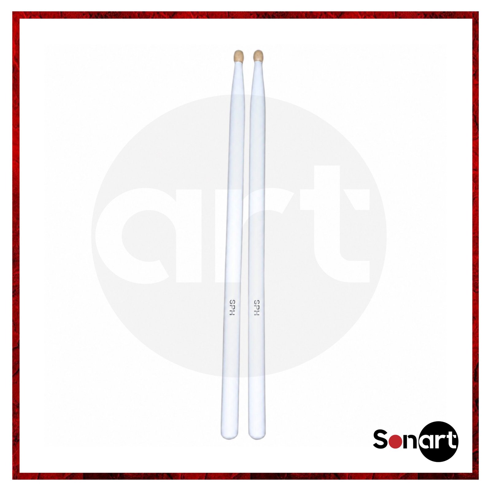 Baquetas ECO Blanca SBH Punta Madera para Redoblante Marching