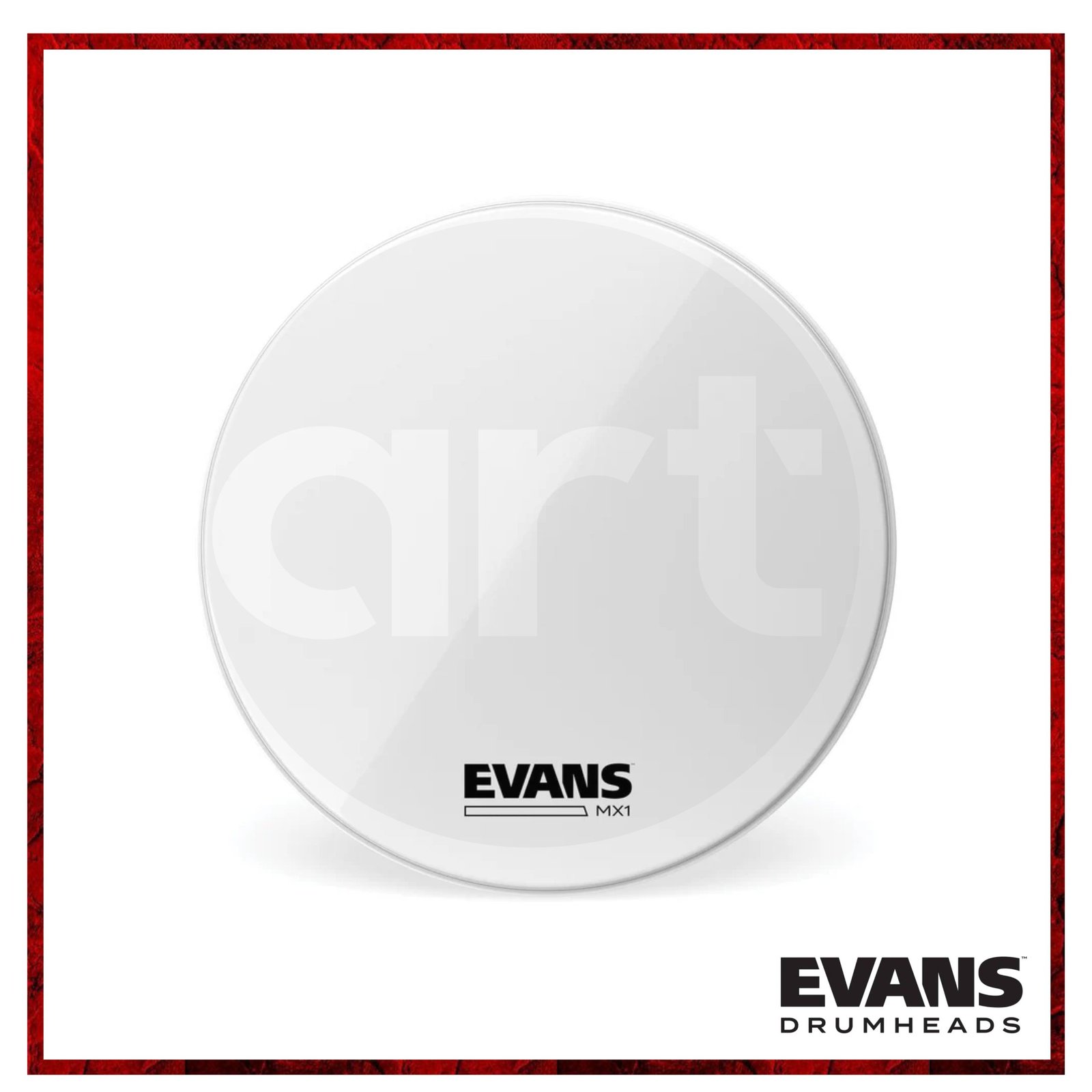 Parche para Bombo de Marcha Evans MX1 16" Blanco EV-MXB16BB
