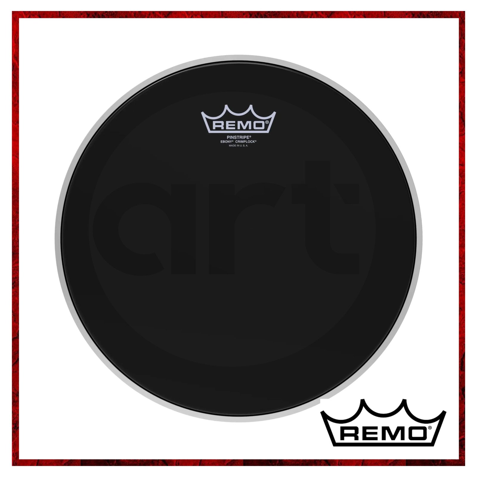 Parche para multitenor Remo 13" Negro Pinstripe Ebony Crimplock RM-TEN13