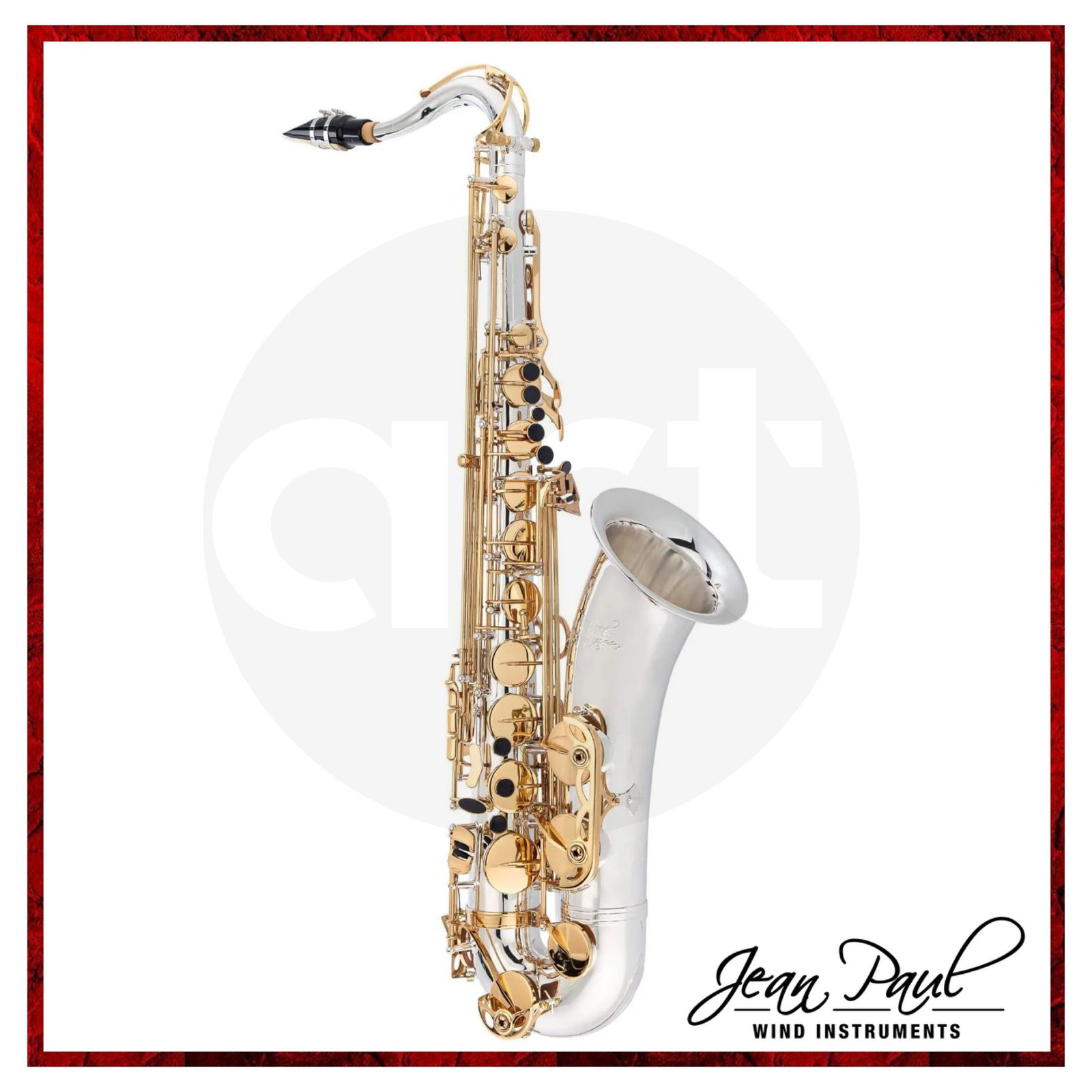 Saxofón Tenor Profesional Jean Paul TS-860SL con cuerpo plateado y teclas doradas